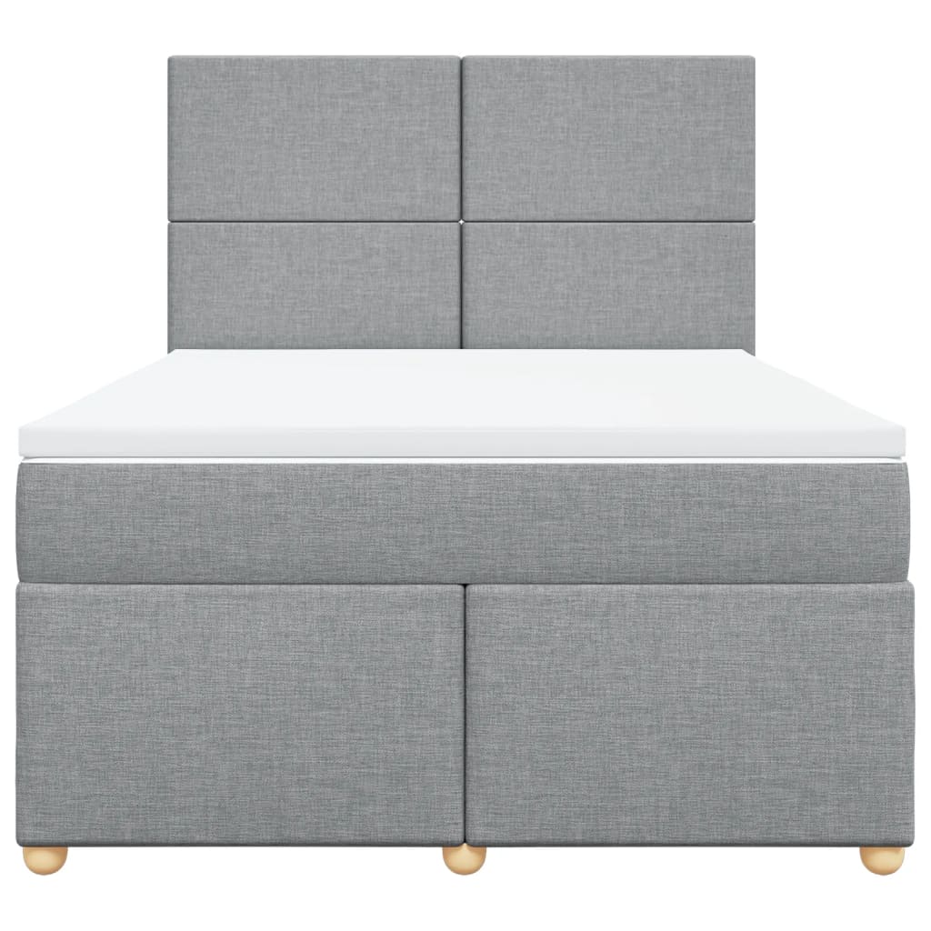 Sommier à lattes de lit avec matelas Gris clair 140x190cm Tissu