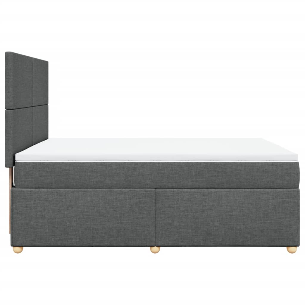 Sommier à lattes de lit avec matelas Gris foncé 140x190cm Tissu