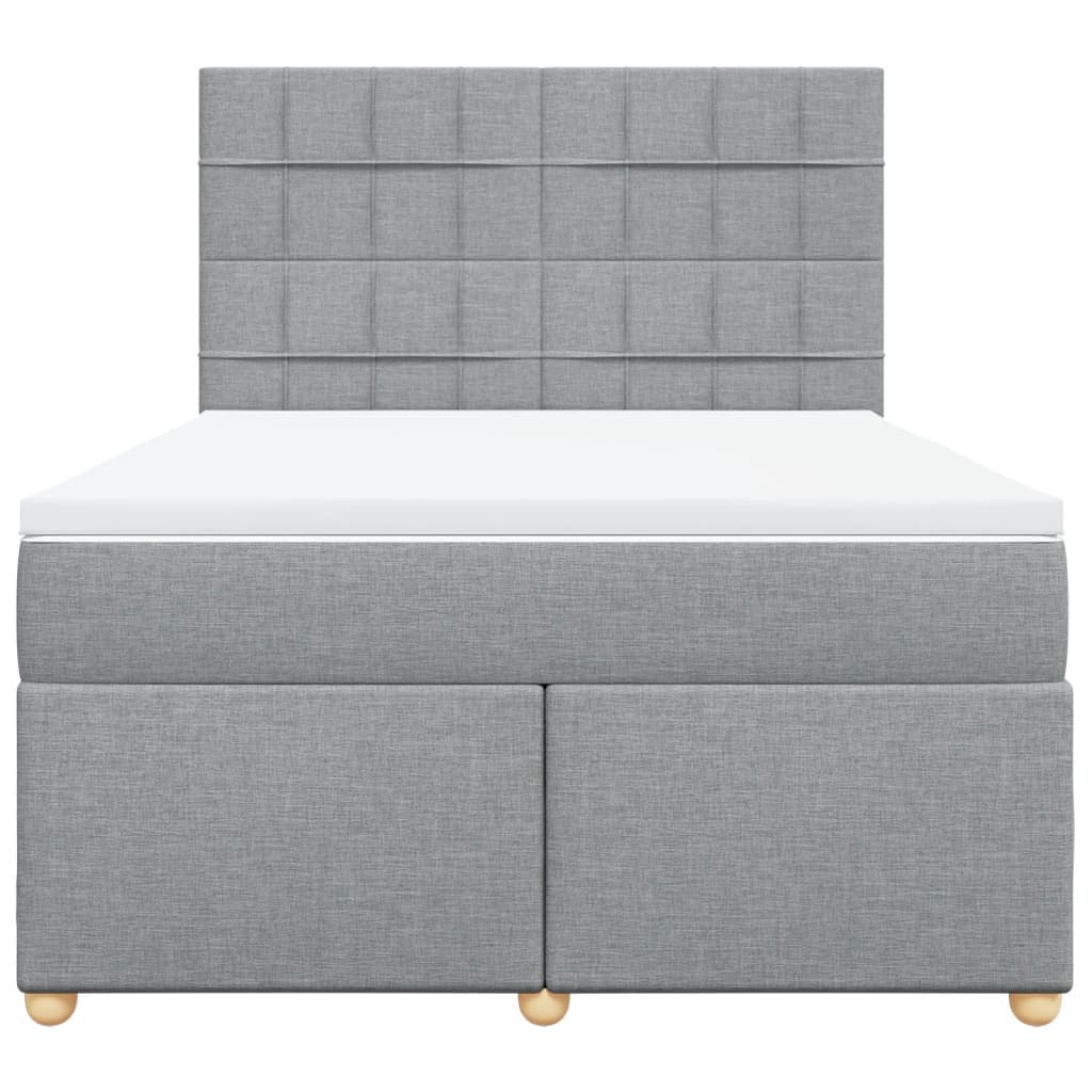 Sommier à lattes de lit avec matelas Gris clair 140x190cm Tissu