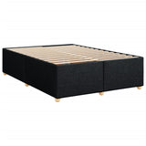 Sommier à lattes de lit avec matelas Noir 140x190 cm Tissu