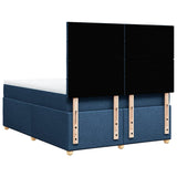 Slatted bed base with mattress Blue 140x190 cm Fabric