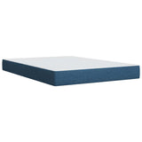 Slatted bed base with mattress Blue 140x190 cm Fabric