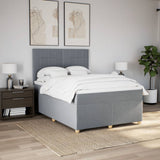 Slatted bed base with mattress Light grey 140x200cm Fabric