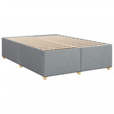 Slatted bed base with mattress Light grey 140x200cm Fabric