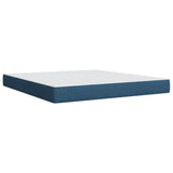 Slatted bed base with mattress Blue 180x200 cm Fabric