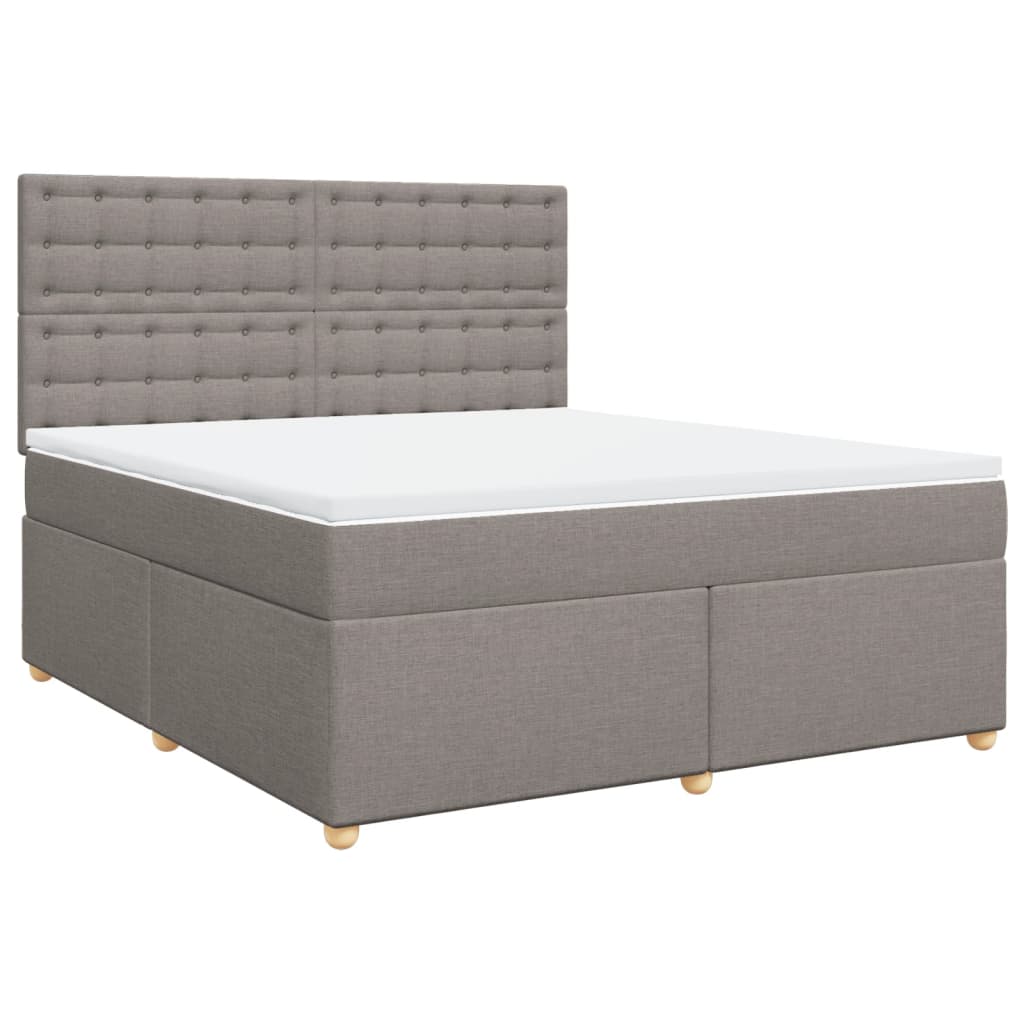 Slatted bed base with mattress Taupe 180x200 cm Fabric