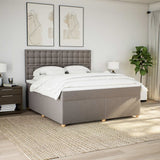 Slatted bed base with mattress Taupe 180x200 cm Fabric