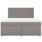 Slatted bed base with mattress Taupe 180x200 cm Fabric