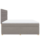 Slatted bed base with mattress Taupe 180x200 cm Fabric