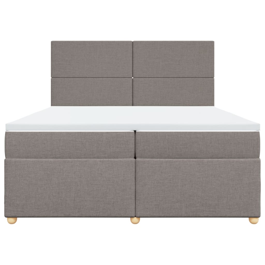 Sommier à lattes de lit avec matelas Taupe 200x200 cm Tissu