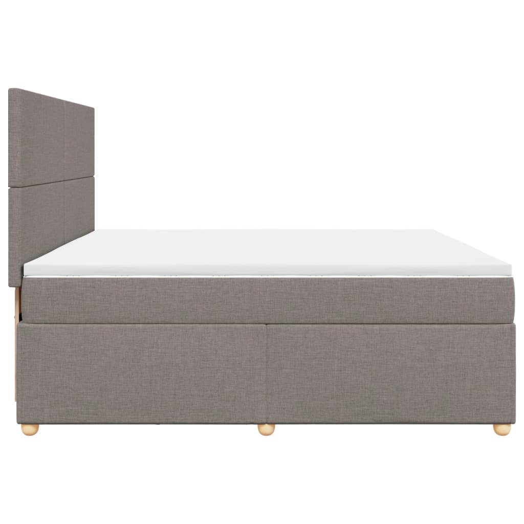 Sommier à lattes de lit avec matelas Taupe 200x200 cm Tissu