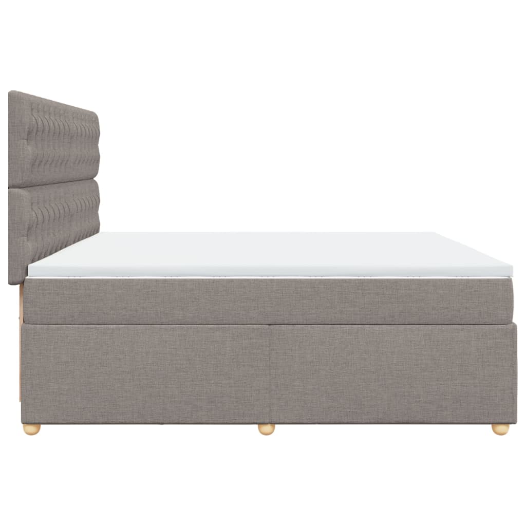 Sommier à lattes de lit avec matelas Taupe 200x200 cm Tissu