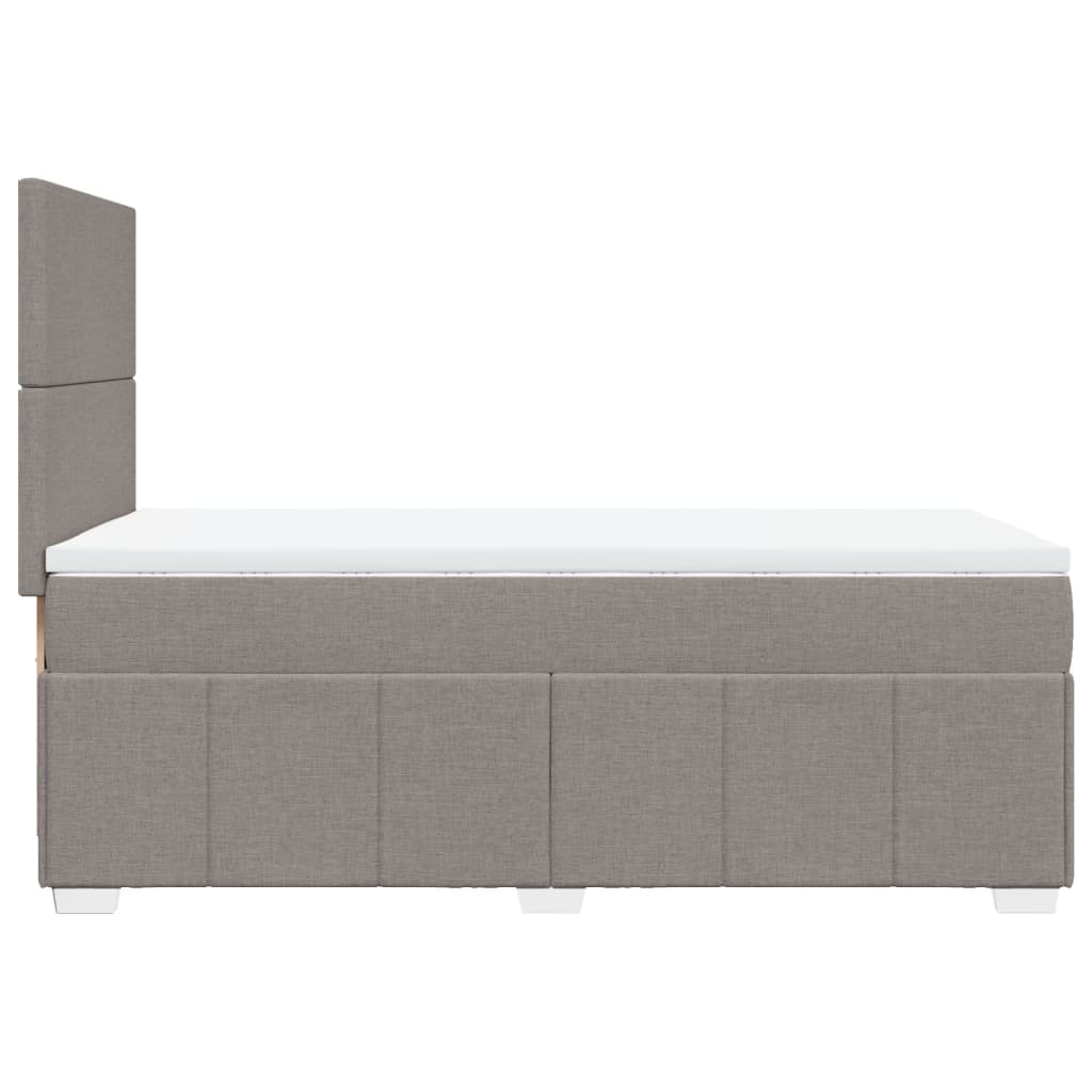 Slatted bed base with mattress Taupe 80x200 cm Fabric