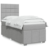 Sommier à lattes de lit avec matelas gris clair 80x200 cm tissu