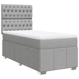 Sommier à lattes de lit avec matelas gris clair 80x200 cm tissu