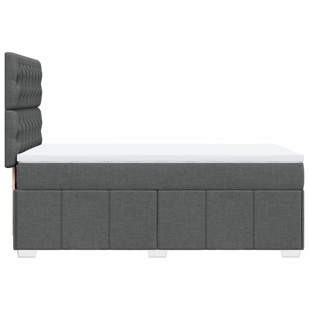 Sommier à lattes de lit avec matelas Gris foncé 80x200 cm Tissu