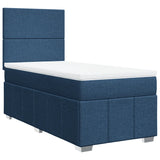 Slatted bed base with mattress Blue 90x190 cm Fabric