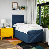 Slatted bed base with mattress Blue 90x190 cm Fabric