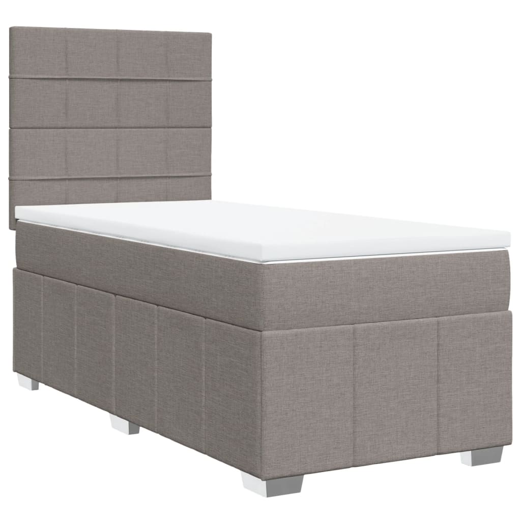 Sommier à lattes de lit avec matelas Taupe 90x190 cm Tissu