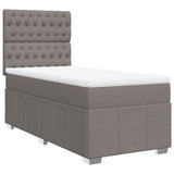 Sommier à lattes de lit avec matelas Taupe 90x190 cm Tissu