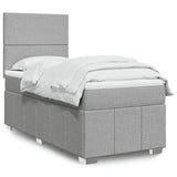 Sommier à lattes de lit avec matelas Gris clair 90x200 cm Tissu