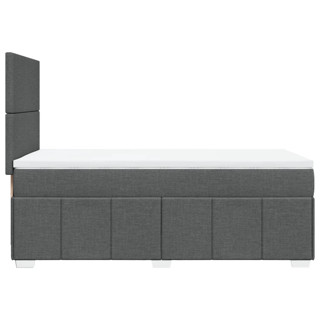 Sommier à lattes de lit avec matelas Gris foncé 90x200 cm Tissu