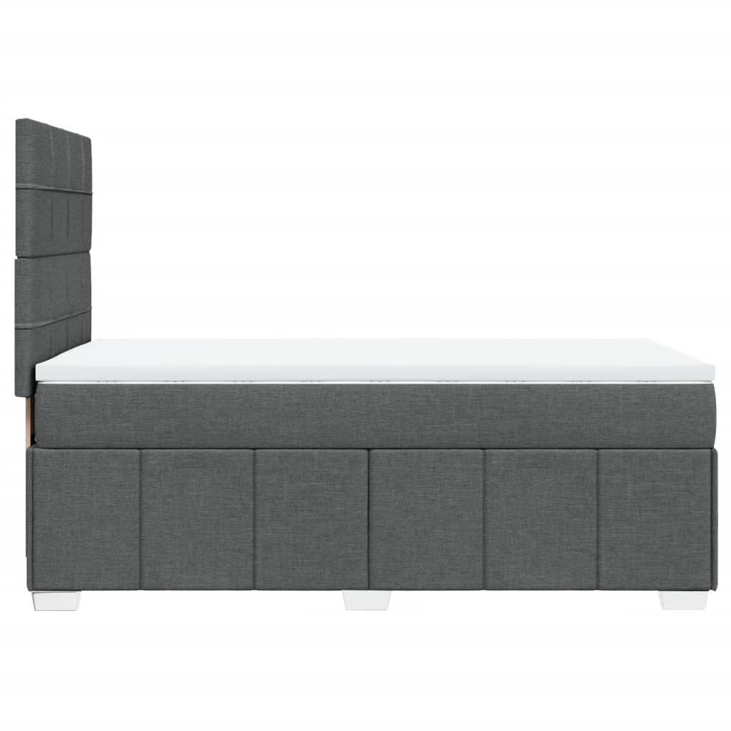 Sommier à lattes de lit avec matelas Gris foncé 90x200 cm Tissu