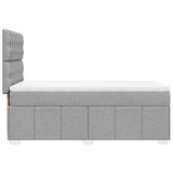 Sommier à lattes de lit avec matelas Gris clair 90x200 cm Tissu