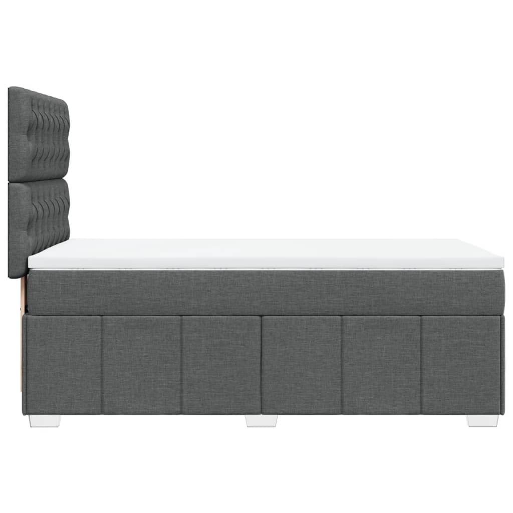 Sommier à lattes de lit avec matelas Gris foncé 90x200 cm Tissu