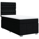 Sommier à lattes de lit avec matelas Noir 90x200 cm Tissu