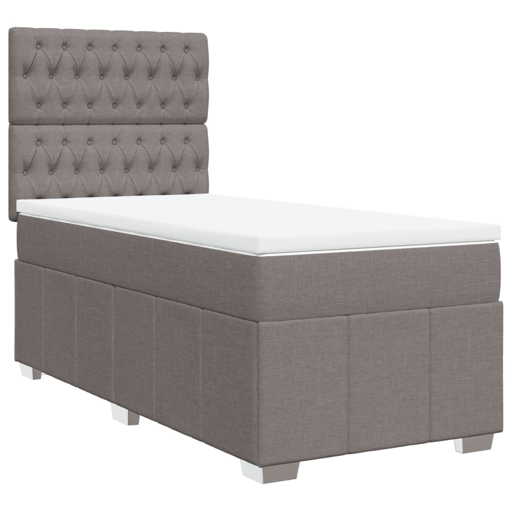 Sommier à lattes de lit avec matelas Taupe 90x200 cm Tissu