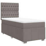 Sommier à lattes de lit avec matelas Taupe 90x200 cm Tissu