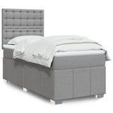 Sommier à lattes de lit avec matelas Gris clair 90x200 cm Tissu