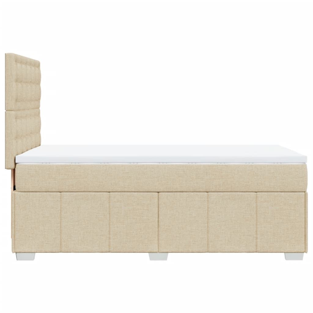 Sommier à lattes de lit avec matelas Crème 90x200 cm Tissu