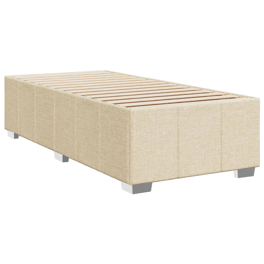 Sommier à lattes de lit avec matelas Crème 90x200 cm Tissu