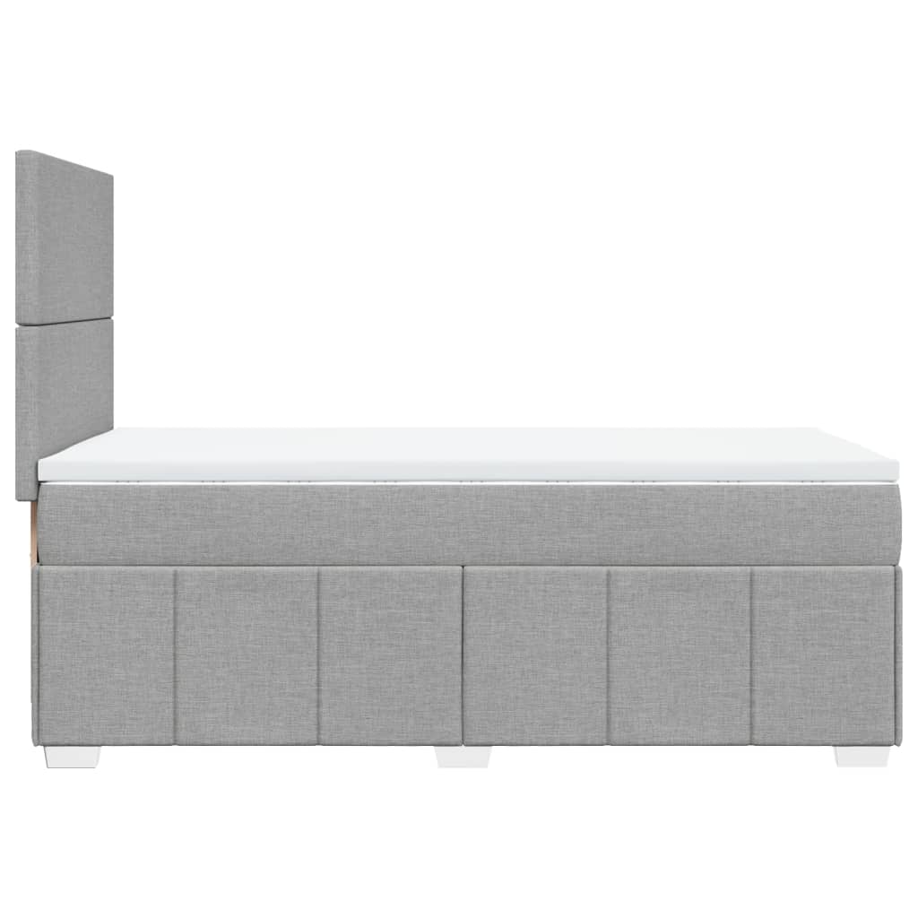 Slatted bed base with mattress Light grey 100x200cm Fabric