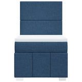 Slatted bed base with mattress Blue 100x200 cm Fabric