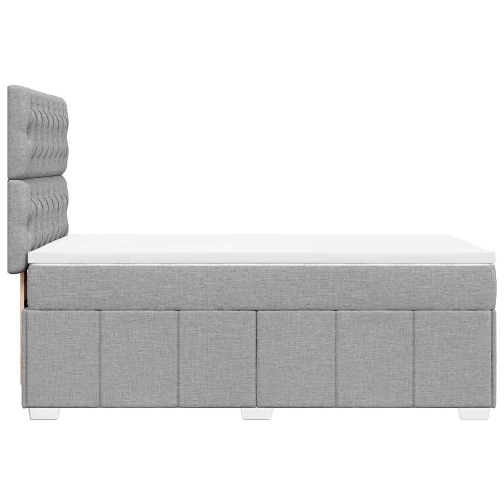 Slatted bed base with mattress Light grey 100x200cm Fabric