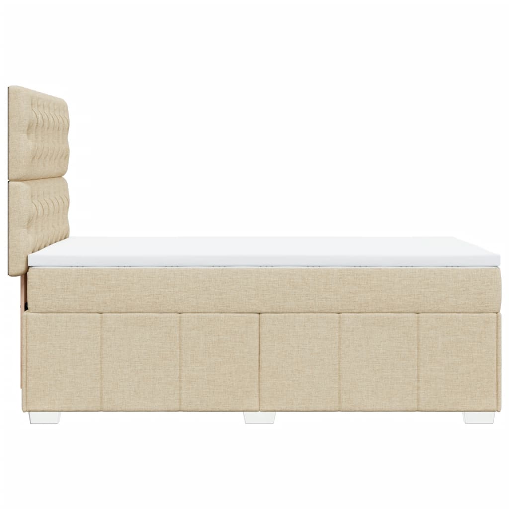 Sommier à lattes de lit avec matelas Crème 100x200 cm Tissu