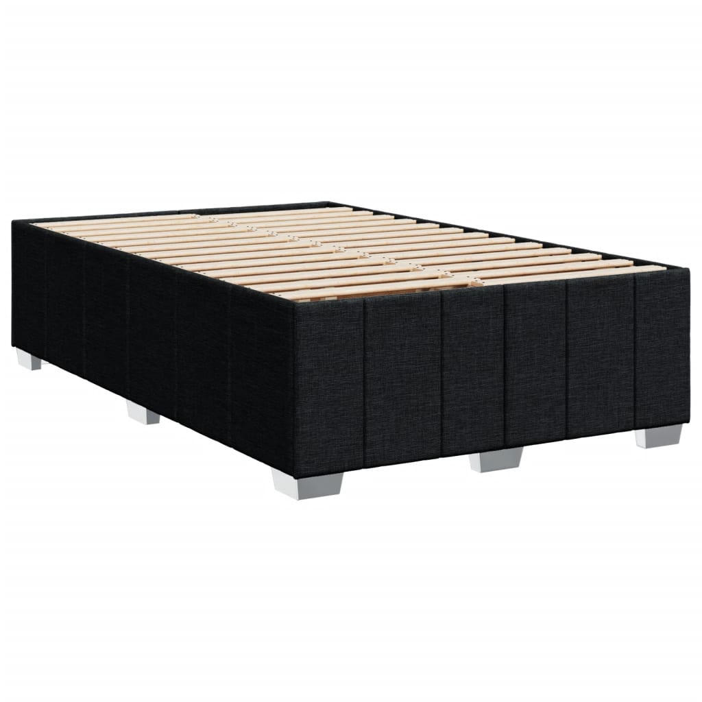 Sommier à lattes de lit avec matelas noir 120x190 cm tissu