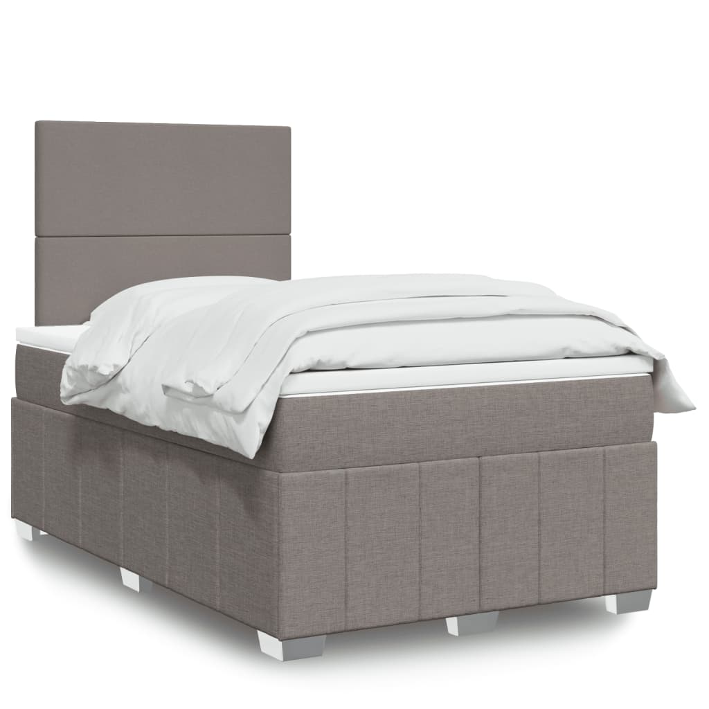 Sommier à lattes de lit avec matelas taupe 120x190 cm tissu