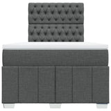 Slatted bed base with dark gray mattress 120x190cm fabric