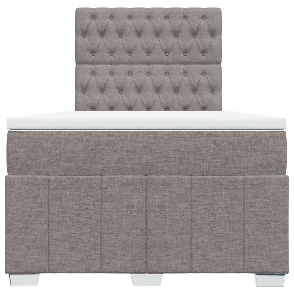 Sommier à lattes de lit avec matelas taupe 120x190 cm tissu