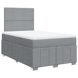 Slatted bed base with mattress Light grey 120x200cm Fabric