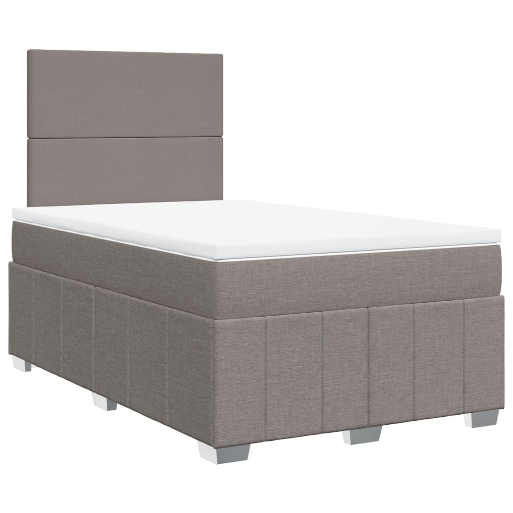 Sommier à lattes de lit avec matelas Taupe 120x200 cm Tissu