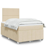 Bed slatted base with mattress Cream 120x200 cm Fabric