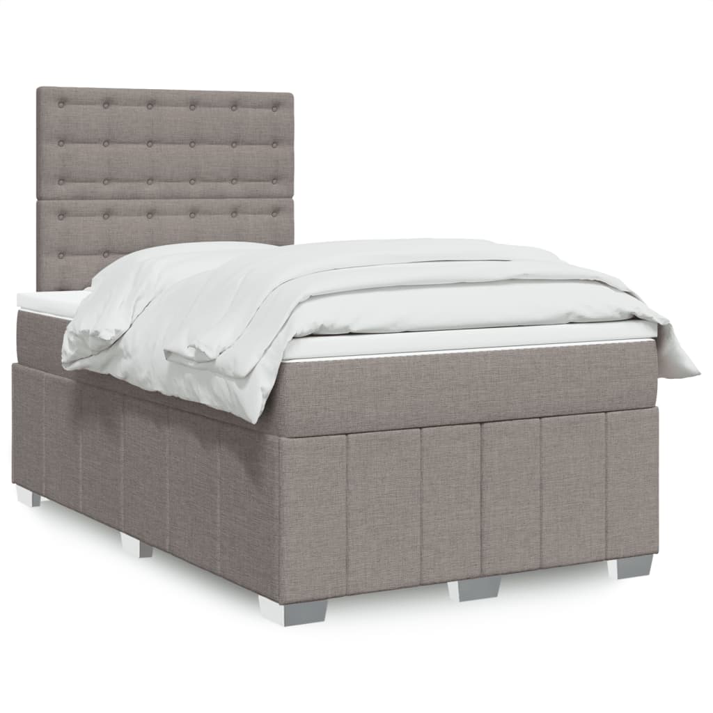 Sommier à lattes de lit avec matelas Taupe 120x200 cm Tissu