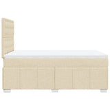 Bed slatted base with mattress Cream 120x200 cm Fabric