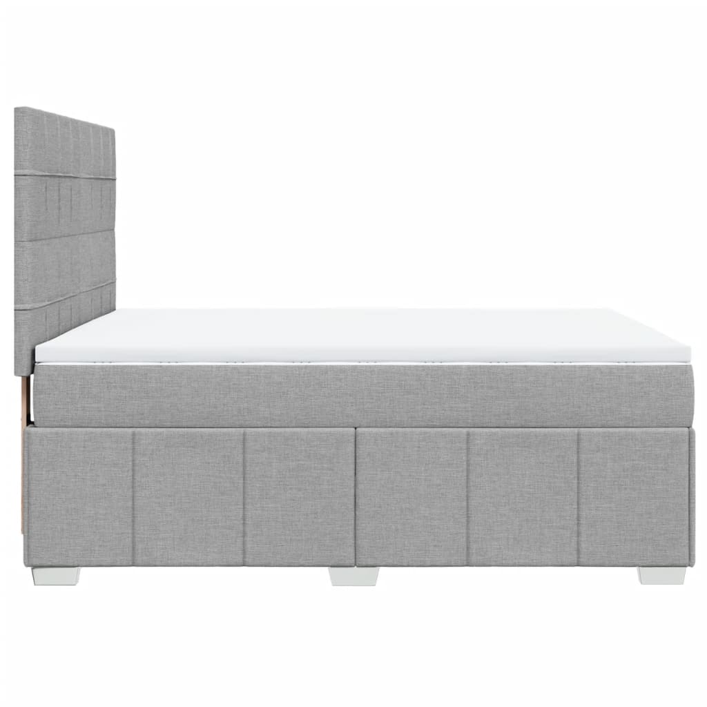 Sommier à lattes de lit avec matelas Gris clair 140x190cm Tissu