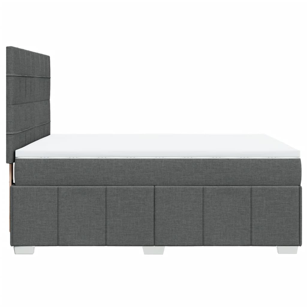 Sommier à lattes de lit avec matelas Gris foncé 140x190cm Tissu